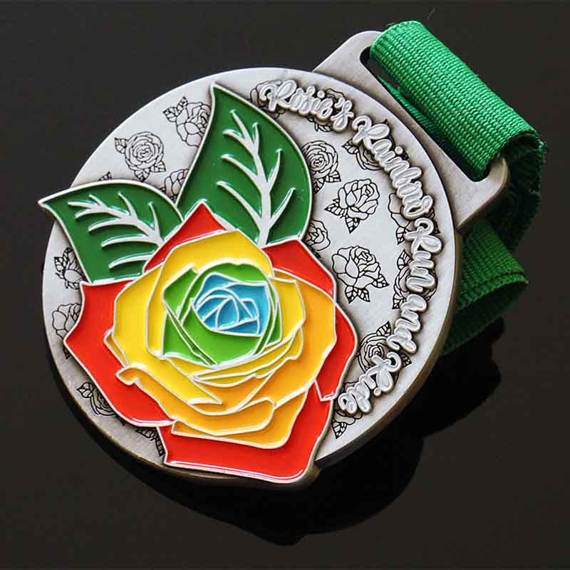Wholesale Cheap Custom Design Your Own Blank Zinc Alloy 3D Antique Silver Metal Medals With Soft Enamel And Ribbon