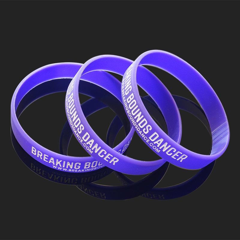 Custom Logo Printed Silicone Wrist Band Printed Silicone Rubber Bracelets