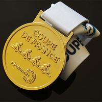 Metal Sports Rowing Events Awards Metal Medals, Custom Logo With Sublimated Ribbon